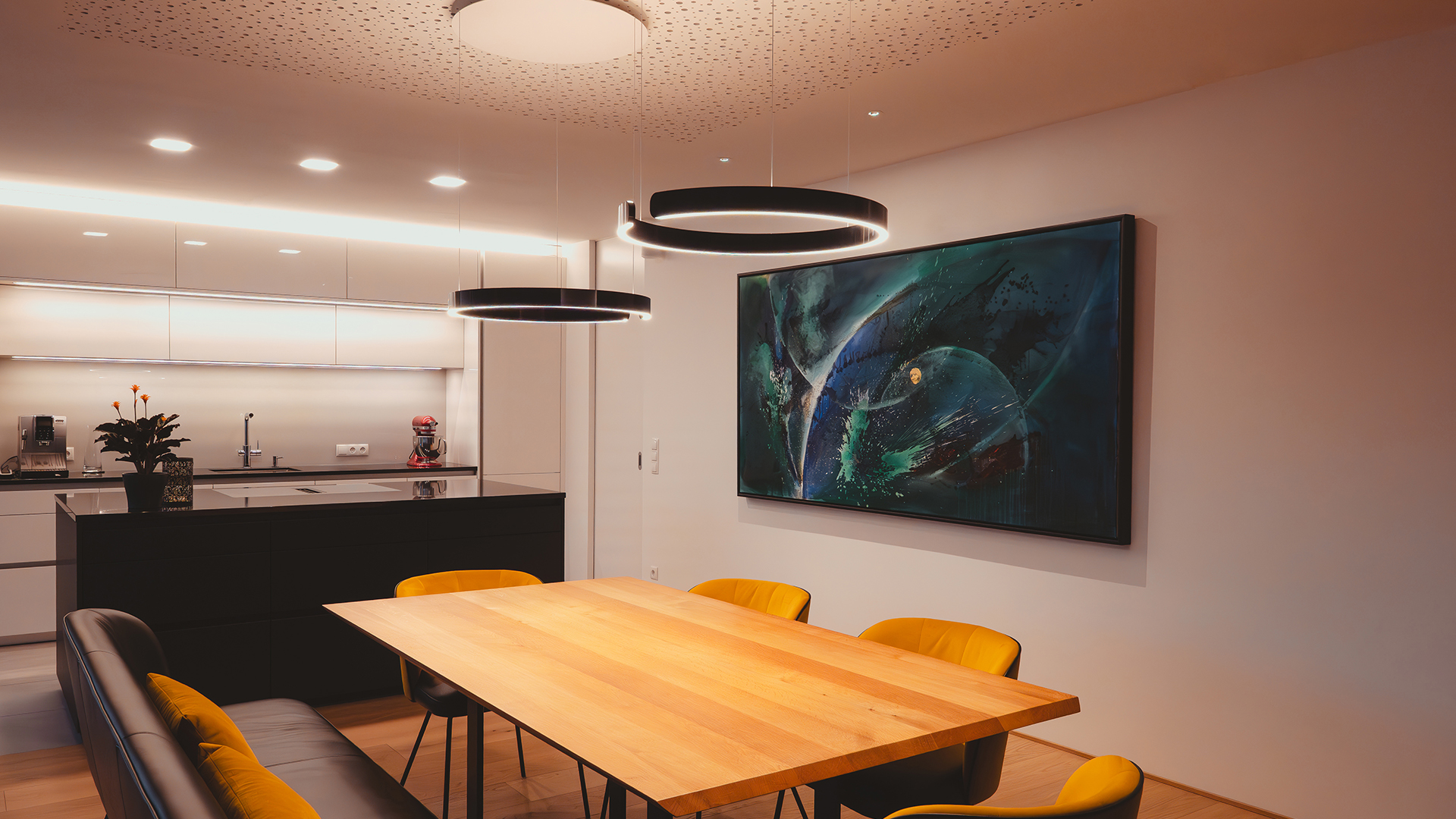 Beleuchtung Esszimmer, Lichtkonzept für Kunst, Vorarlberg